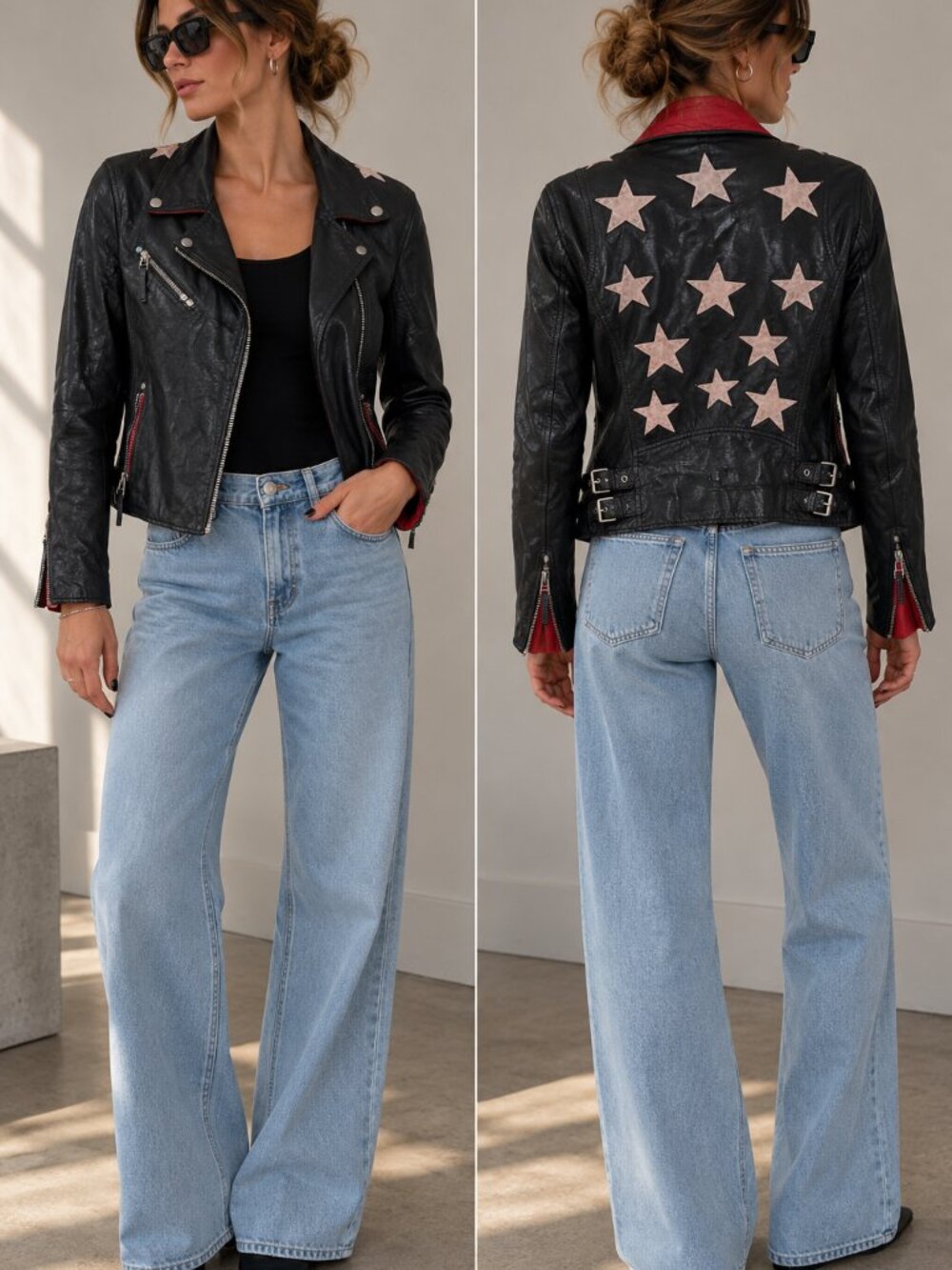 Mauritius Star Real Leather Moto Jacket